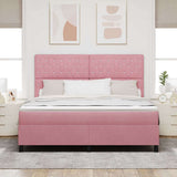 Letto a molle con materasso Rosa 180 x 200 cm Tessuto