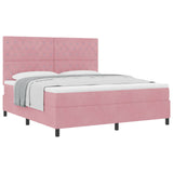 Letto a molle con materasso Rosa 180 x 200 cm Tessuto