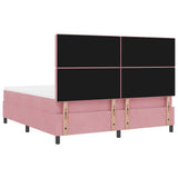 Letto a molle con materasso Rosa 180 x 200 cm Tessuto
