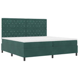 Letto a molle con materasso Verde Scuro 200 x 200 cm Velluto