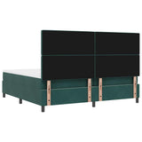 Letto a molle con materasso Verde Scuro 200 x 200 cm Velluto