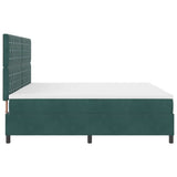 Letto a molle con materasso Verde Scuro 200 x 200 cm Velluto