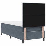 Letto a molle con testiera Grigio scuro 90 x 200 cm Velluto