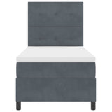 Letto a molle con testiera Grigio scuro 90 x 200 cm Velluto