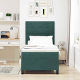 Letto a molle con testiera Verde Scuro 90 x 200 cm Velluto