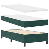 Letto a molle con testiera Verde Scuro 90 x 200 cm Velluto