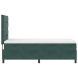 Letto a molle con testiera Verde Scuro 90 x 200 cm Velluto