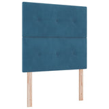 Letto a molle con materasso Blu Scuro 90 x 200 cm Velluto