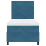 Letto a molle con materasso Blu Scuro 90 x 200 cm Velluto