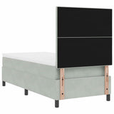 Letto a molle con testiera Grigio chiaro 100 x 200 cm Velluto