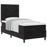 Letto a molle con testiera Nero 100 x 200 cm Velluto