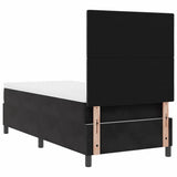 Letto a molle con testiera Nero 100 x 200 cm Velluto