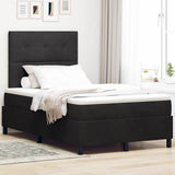 Letto a molle con testiera Nero 120 x 190 cm Velluto