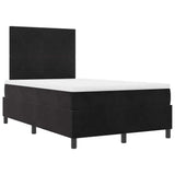 Letto a molle con materasso Nero 120 x 190 cm Velluto