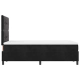Letto a molle con materasso Nero 120 x 190 cm Velluto