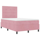 Letto a molle con materasso Rosa 120 x 190 cm Tessuto