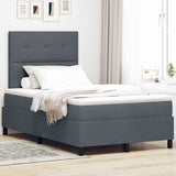 Letto a molle con testiera Grigio scuro 120 x 200 cm Velluto