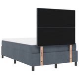 Letto a molle con testiera Grigio scuro 120 x 200 cm Velluto