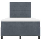 Letto a molle con testiera Grigio scuro 120 x 200 cm Velluto