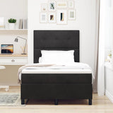 Letto a molle con testiera Nero 120 x 200 cm Velluto