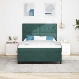 Letto a molle con testiera Verde Scuro 140 x 190 cm Velluto