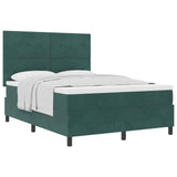Letto a molle con testiera Verde Scuro 140 x 190 cm Velluto