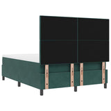 Letto a molle con testiera Verde Scuro 140 x 190 cm Velluto