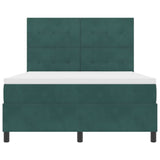 Letto a molle con testiera Verde Scuro 140 x 190 cm Velluto