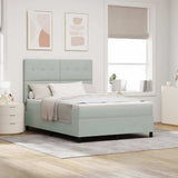 Letto a molle con testiera Grigio chiaro 140 x 200 cm Velluto