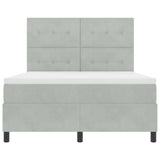 Letto a molle con testiera Grigio chiaro 140 x 200 cm Velluto