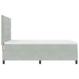 Letto a molle con testiera Grigio chiaro 140 x 200 cm Velluto