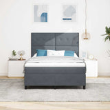 Letto a molle con materasso Grigio scuro 140 x 200 cm Velluto