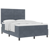 Letto a molle con materasso Grigio scuro 140 x 200 cm Velluto