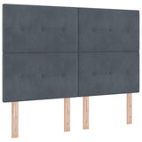 Letto a molle con materasso Grigio scuro 140 x 200 cm Velluto