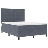 Letto a molle con materasso Grigio scuro 140 x 200 cm Velluto