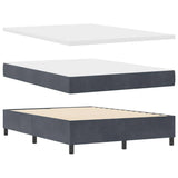Letto a molle con materasso Grigio scuro 140 x 200 cm Velluto