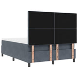 Letto a molle con materasso Grigio scuro 140 x 200 cm Velluto