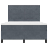 Letto a molle con materasso Grigio scuro 140 x 200 cm Velluto