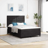 Letto a molle con materasso Nero 140 x 200 cm Velluto