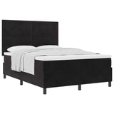 Letto a molle con materasso Nero 140 x 200 cm Velluto