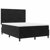 Letto a molle con materasso Nero 140 x 200 cm Velluto