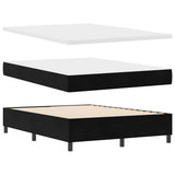 Letto a molle con materasso Nero 140 x 200 cm Velluto