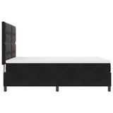 Letto a molle con materasso Nero 140 x 200 cm Velluto
