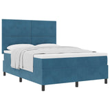 Letto a molle con testiera Blu Scuro 140 x 200 cm Velluto