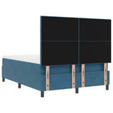 Letto a molle con testiera Blu Scuro 140 x 200 cm Velluto