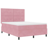 Letto a molle con testiera Rosa 140 x 200 cm Velluto