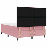 Letto a molle con testiera Rosa 140 x 200 cm Velluto