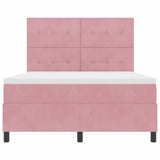 Letto a molle con testiera Rosa 140 x 200 cm Velluto