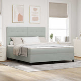 Letto a molle con materasso Grigio chiaro 180 x 200 cm Velluto