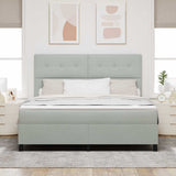 Letto a molle con materasso Grigio chiaro 180 x 200 cm Velluto